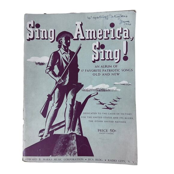 Sing America Sing Edward B Marks Music Corporation Patriotic Songs Old and New - Picture 7 of 7